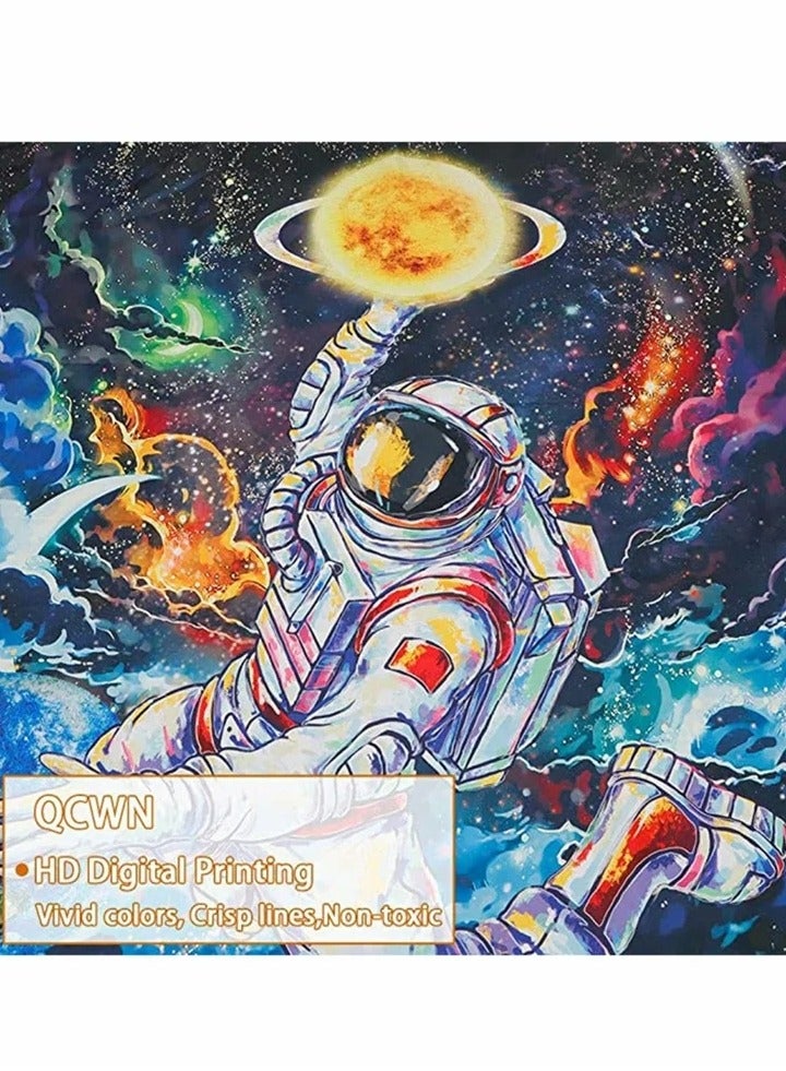 Trippy Astronaut Tapestry, Galaxy Space Poster, Fantasy Universe Planets Starry Sky Tapestry, Bohemian Tapestry, Wall Hanging Art Decor for Living Room Bedroom(150x130CM) - Image 3
