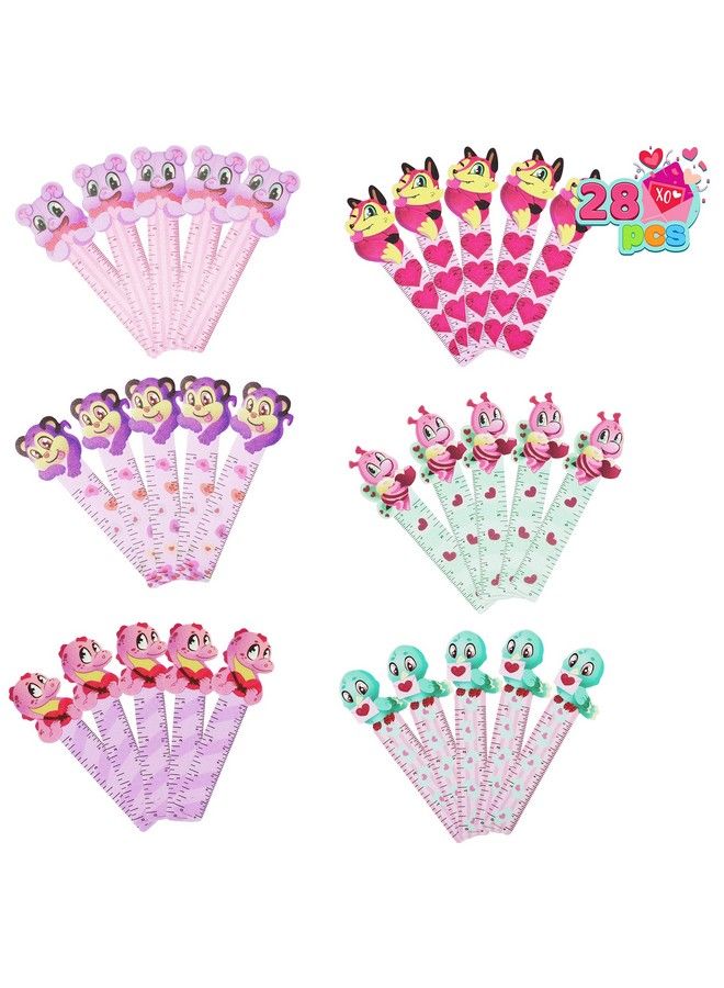 JOYIN 28 Pack Valentines Day Gifts For Kids Stationery Set With Treat Bags For Kids Party Favor Classroom Exchange Prizes With Notebooks Rulers Erasers Pencils Stickers - Image 4