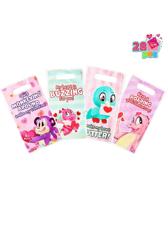 JOYIN 28 Pack Valentines Day Gifts For Kids Stationery Set With Treat Bags For Kids Party Favor Classroom Exchange Prizes With Notebooks Rulers Erasers Pencils Stickers - Image 3