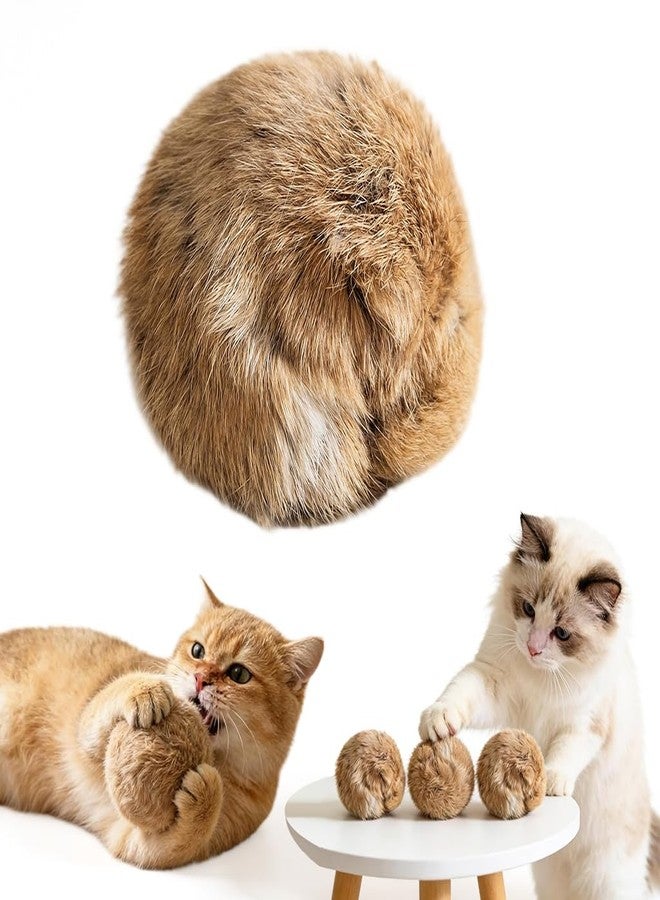 Qpets® Fur Ball Cat Toy, Soft Fluffy Fur Cat Toys Washable Cats Toy Balls Interactive Furry Catnip Toys Ball Interactive Kitten Tool for Biting Chasing & Exercise, Soft Safe Pet Tool for Indoor Cats - Image 1