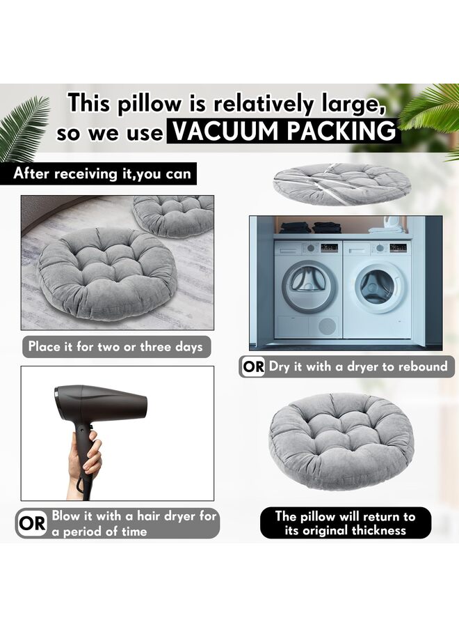 يُسلِّم 4 وسائد أرضية مربعة مستديرة كبيرة مقاس 22 × 22 بوصة، مثالية للتأمل في الفصول الدراسية، وللكبار، وللنزهات والحفلات، كهدية في عيد الميلاد. - Image 3