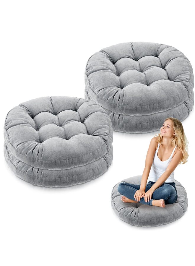 يُسلِّم 4 وسائد أرضية مربعة مستديرة كبيرة مقاس 22 × 22 بوصة، مثالية للتأمل في الفصول الدراسية، وللكبار، وللنزهات والحفلات، كهدية في عيد الميلاد. - Image 1