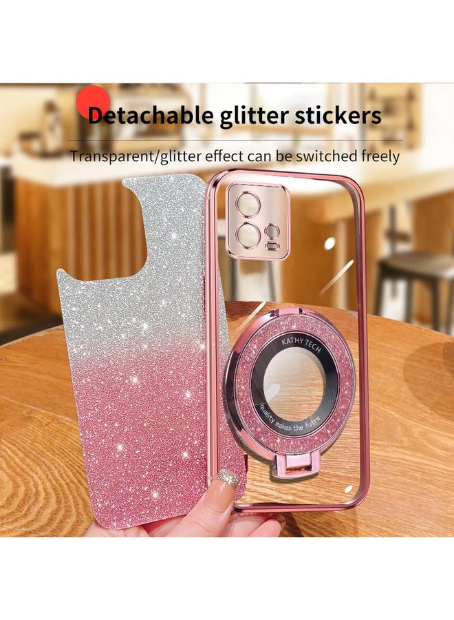 اس-توب جراب لهاتف موتورولا موتو جي 72، جراب دائري من مادة TPU بحامل لامع متدرج مطلي - Image 4