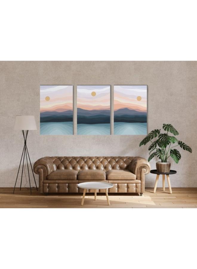 Home Gallery Home Gallery set three beautiful contemporary Printed canvas wall art  - Image 1