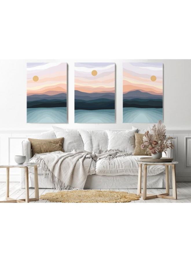 Home Gallery Home Gallery set three beautiful contemporary Printed canvas wall art  - Image 3