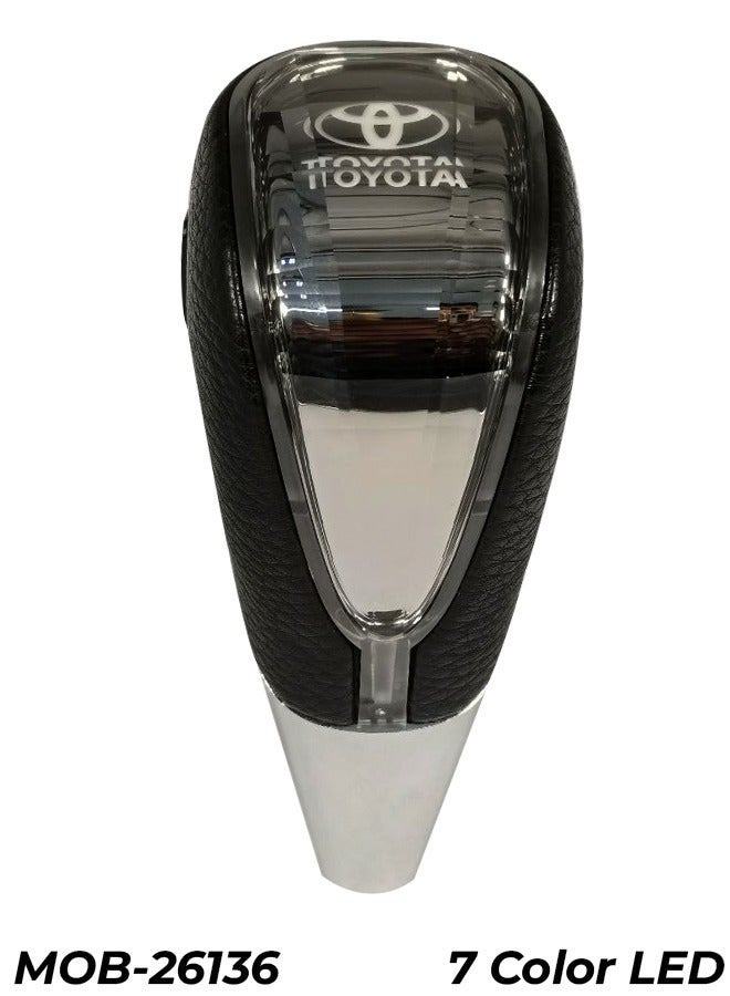 TOYOTA Premium Touch-Sensitive LED Gear Shift Knob for Toyota Cars – 7-Color LED Light, USB Charging, Anti-Slip Grip, Compatible with Automatic Transmission, Universal Fit - Image 1