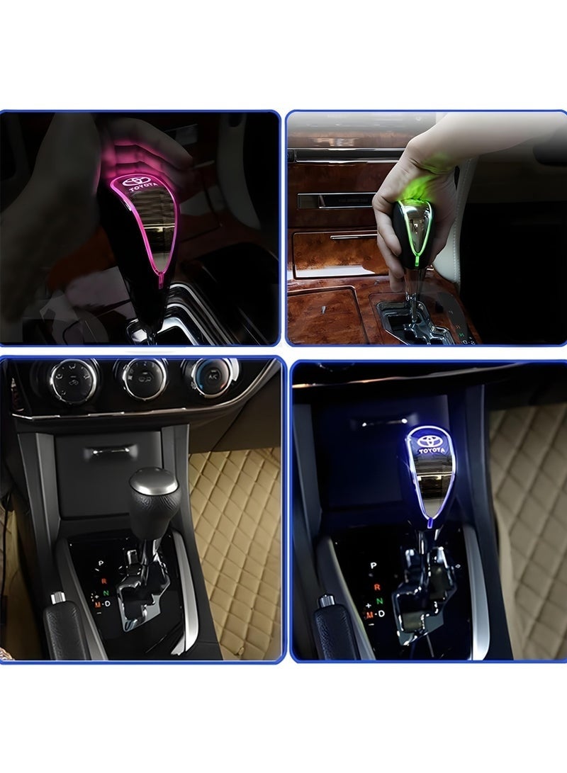 TOYOTA Premium Touch-Sensitive LED Gear Shift Knob for Toyota Cars – 7-Color LED Light, USB Charging, Anti-Slip Grip, Compatible with Automatic Transmission, Universal Fit - Image 4