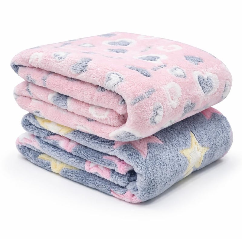 First Kick Luxury Soft Baby Blanket 100 x 75 cm Premium Fleece Newborn Swaddle Wrap All Season Warm Lightweight Blanket for 0-12 Months Crib Stroller Travel Use - Image 1