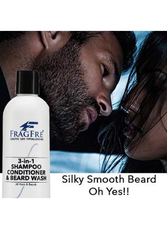 FRAGFRE 3 In 1 Shampoo Conditioner And Beard Wash For Men 12 Oz Unscented Beard Wash For Sensitive Skin One Step Hair And Beard Cleansing And Conditioning Saves You Time And Money (1 Pack)  - Image 4