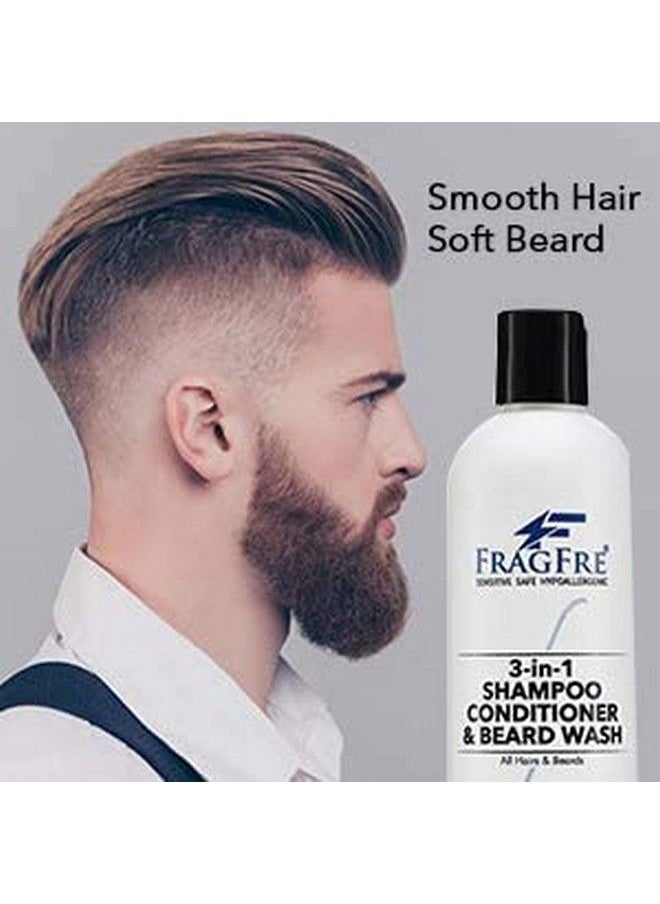 FRAGFRE 3 In 1 Shampoo Conditioner And Beard Wash For Men 12 Oz Unscented Beard Wash For Sensitive Skin One Step Hair And Beard Cleansing And Conditioning Saves You Time And Money (1 Pack)  - Image 5