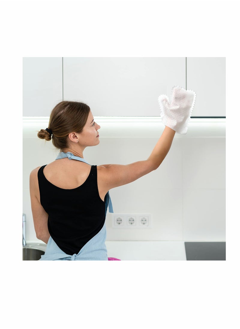 KASTWAVE Microfiber Dusting Cloths Gloves, Dust Wipes, Feather Dusters, Grabs and Locks in Dust, Pet Hair Cleaning Possible Dual-Sided Disposable Dusting Gloves (40 Pieces)  - Image 4