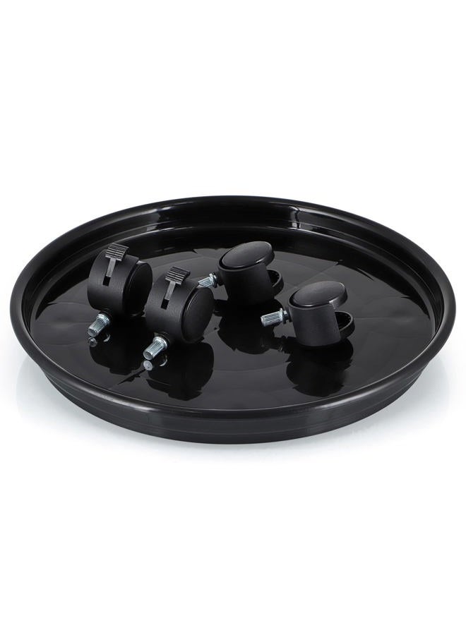 Skelang 13" Plant Caddy, Movable Plant Stand Pot Saucer, Plant Pallet Tray Trolley with Casters, Plant Dolly for Garden Planter, Deck Potted Plant, Each Load Capacity 125 Lbs, Pack of 2 (Black) - Image 2