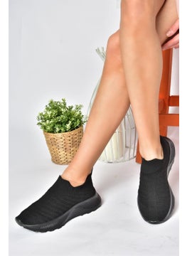 Fox Shoes P239503304 Black Knitwear Fabric Women's Sports Shoes Sneakers  - Image 1