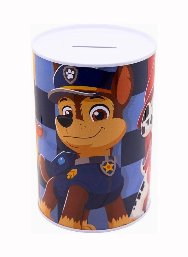 STOR METALLIC COIN BOX PAW PATROL BOY RESCUE PUPS MONEY BANK - Image 1