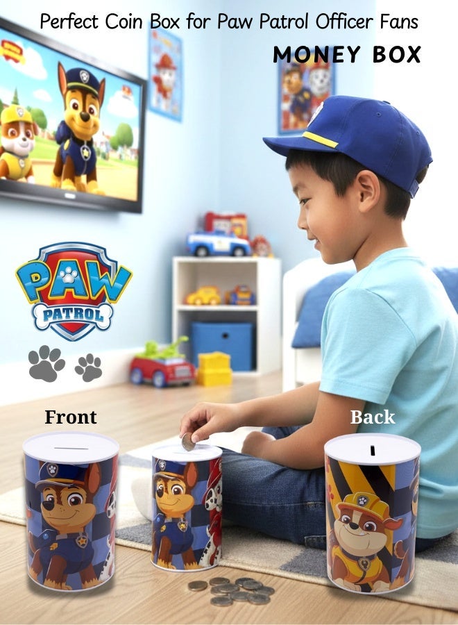 STOR METALLIC COIN BOX PAW PATROL BOY RESCUE PUPS MONEY BANK - Image 2