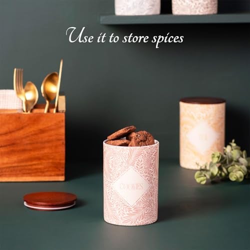 nestroots Tea Coffee Sugar Containers Set of 4 | 750g Airtight Kitchen Storage Jars & Canisters for Dry Fruits, Spices or Baking Essentials | Prismatic Tin Design for Modern Kitchen Decor - Image 4