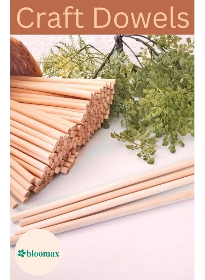 Bloomax® 100 Pcs Wooden Dowel Rod (6mm/6 inch) Unfinished Natural Hardwood Sticks, Round Craft Sticks,Wood Sticks for Crafting,Wooden Craft Rod, Art & Crafts and DIYers - Image 5