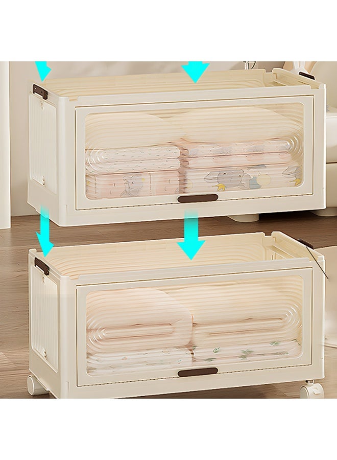 Noon East Portable Children Closet And Storage Drawers stackable for Clothes, Toys, Bedding Storage With Wheels 2 Wardrobes + 1 drawer Easy Self assembly, Dimension 160.5CM Height, 57CM Length, 32CM Width - Image 4