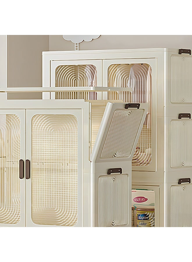 Noon East Portable Children Closet And Storage Drawers stackable for Clothes, Toys, Bedding Storage With Wheels 2 Wardrobes + 1 drawer Easy Self assembly, Dimension 160.5CM Height, 57CM Length, 32CM Width - Image 5