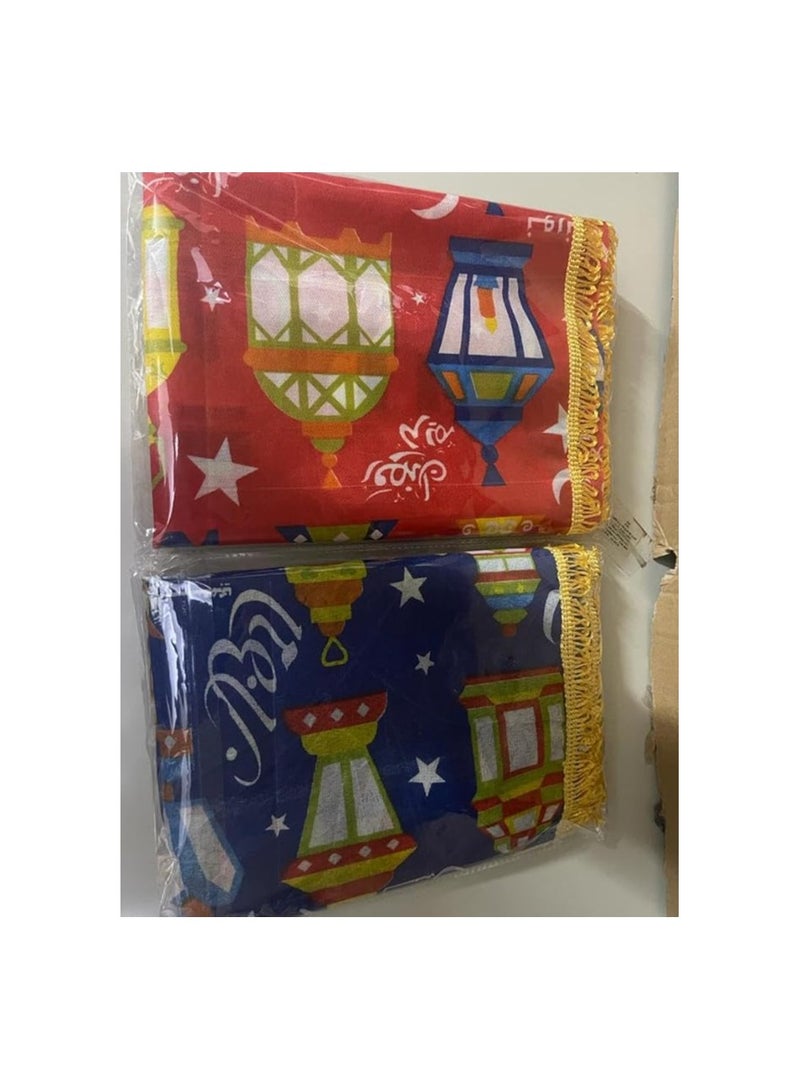 مفرش قماش مقاس 70 * 100 أشكال رمضان ازرق احمر متعدد الأشكال - Image 1