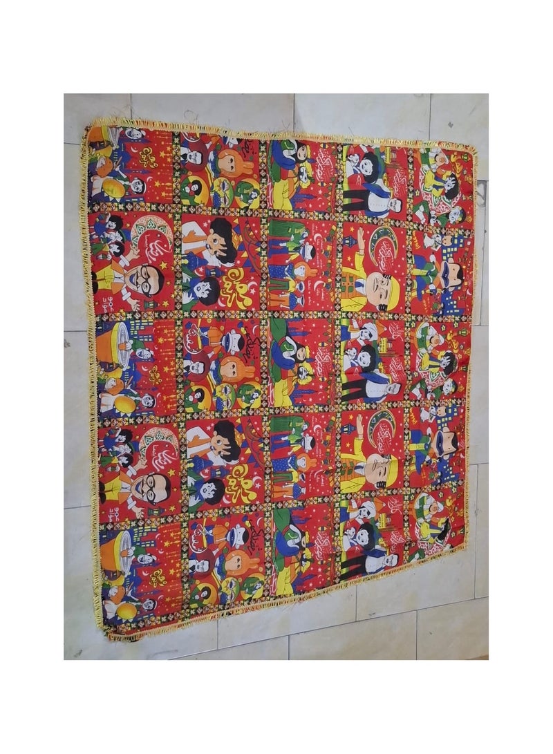 مفرش قماش مقاس 70 * 100 أشكال رمضان ازرق احمر متعدد الأشكال - Image 4