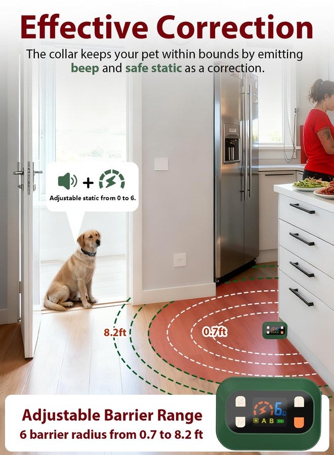 MIMOFPET Wireless Pet Barrier - Indoor Outdoor Waterproof Barrier with Adjustable Range up to 8.2 ft,Adjustable Safe Static Intensity, Rechargeable Boundary System for Dogs (Wireless Barrier System) - Image 4