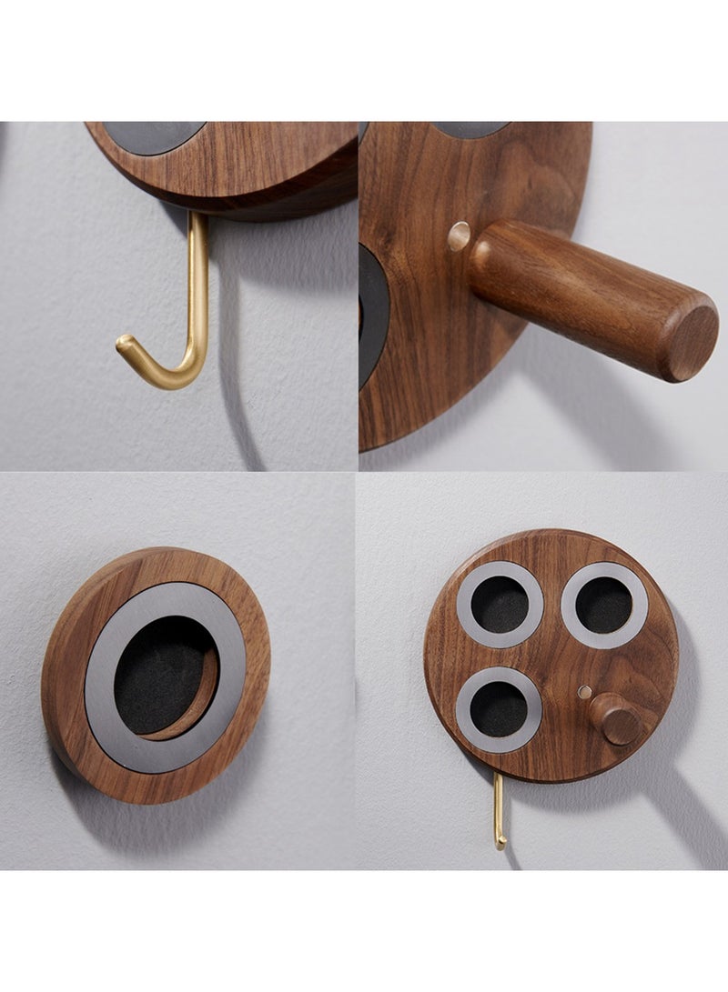 Wood Wall Mount Hair Holder for Dyson Hair Dryer, with Plug Cord Organizer,Wood + Metal Wall Bracket Frame for Dyson Supersonic Hair Dryer Cabinet Bathroom. (Walnut) - Image 5