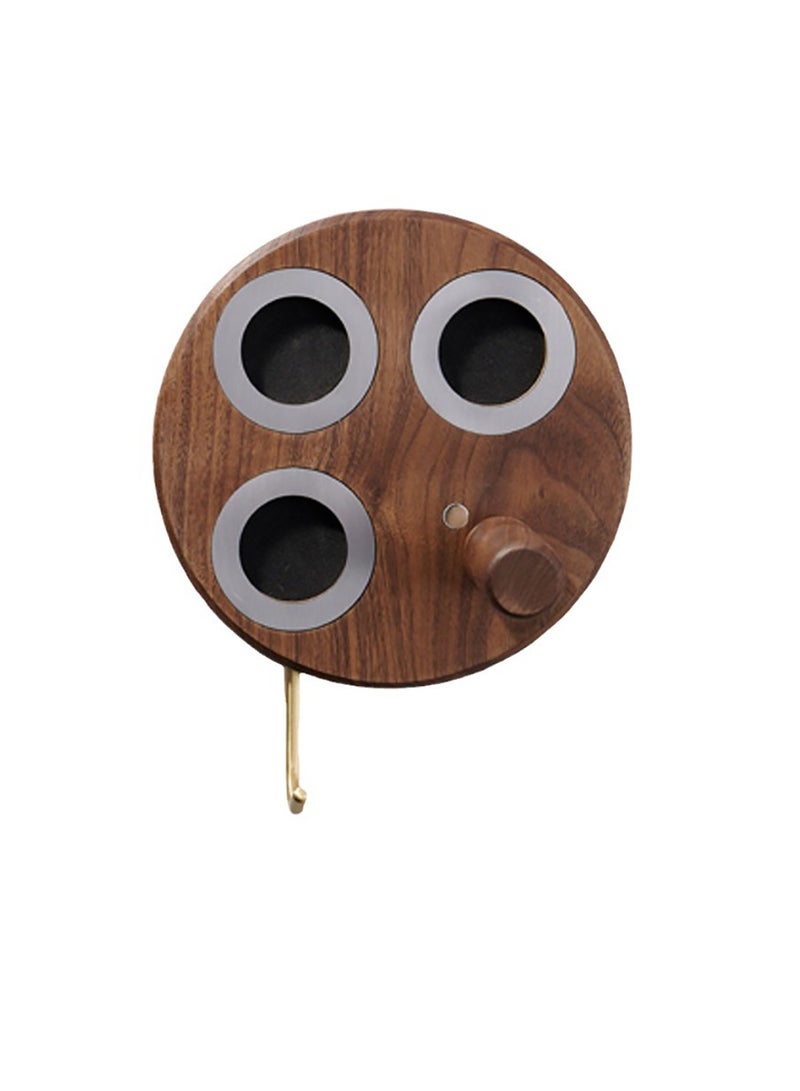 Wood Wall Mount Hair Holder for Dyson Hair Dryer, with Plug Cord Organizer,Wood + Metal Wall Bracket Frame for Dyson Supersonic Hair Dryer Cabinet Bathroom. (Walnut) - Image 1