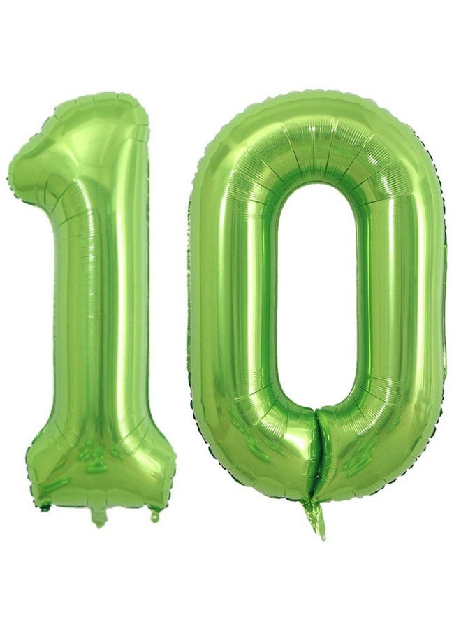 Tellpet Number 10 Balloons, 40 Inch Foil Balloons, Green - Image 1