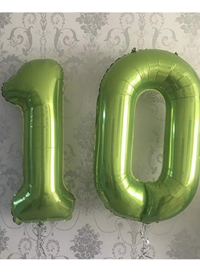 Tellpet Number 10 Balloons, 40 Inch Foil Balloons, Green - Image 4