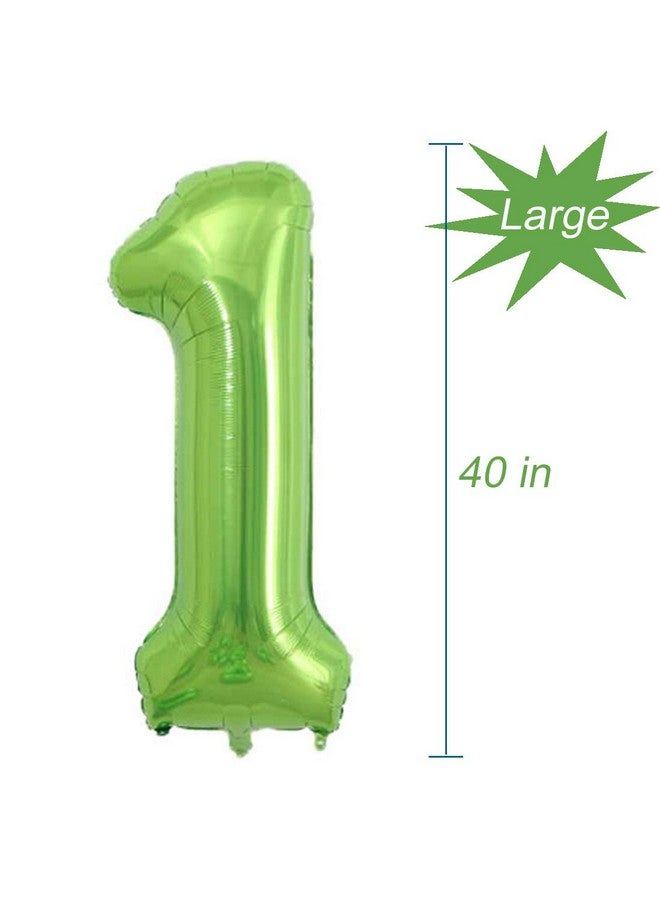 Tellpet Number 10 Balloons, 40 Inch Foil Balloons, Green - Image 2