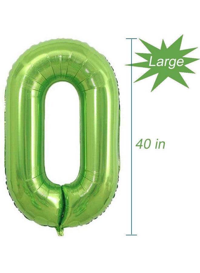 Tellpet Number 10 Balloons, 40 Inch Foil Balloons, Green - Image 3