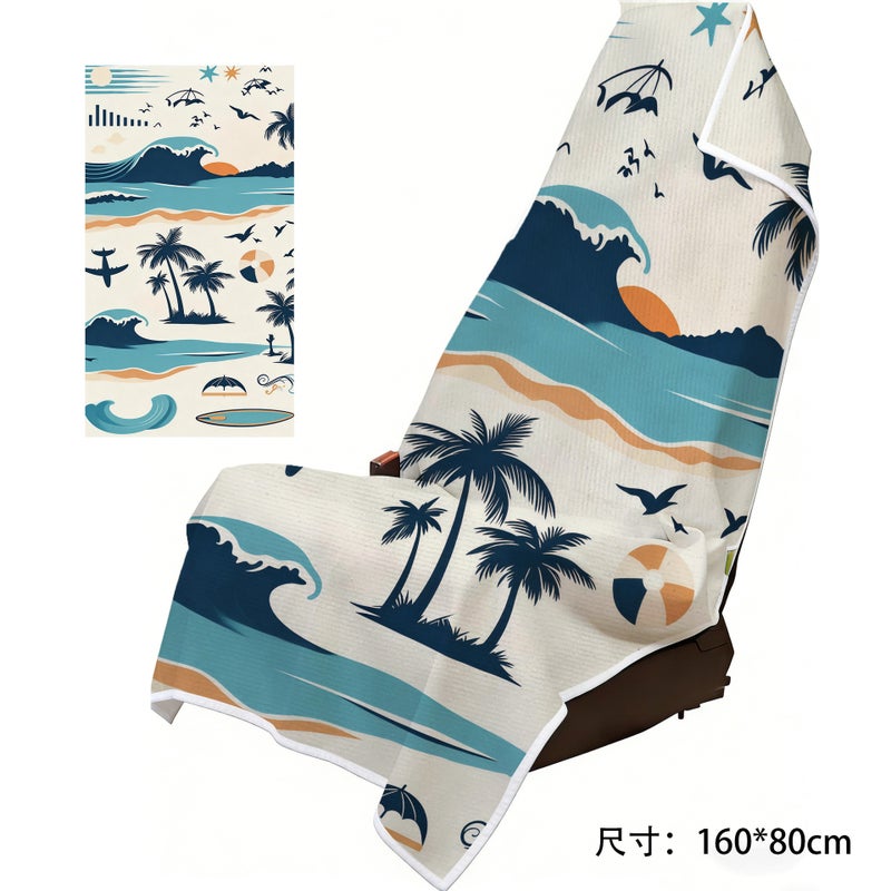 Cross-Border Foreign Trade New Model Car Seat Cover Two-In-One Beach Towel, Absorbent, Warm, Soft, Large Bath Towel for Beach and Swimming - Image 1