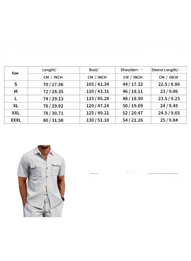 Nariele New Men's Printed Lapel Casual Two-Piece Set - Image 2