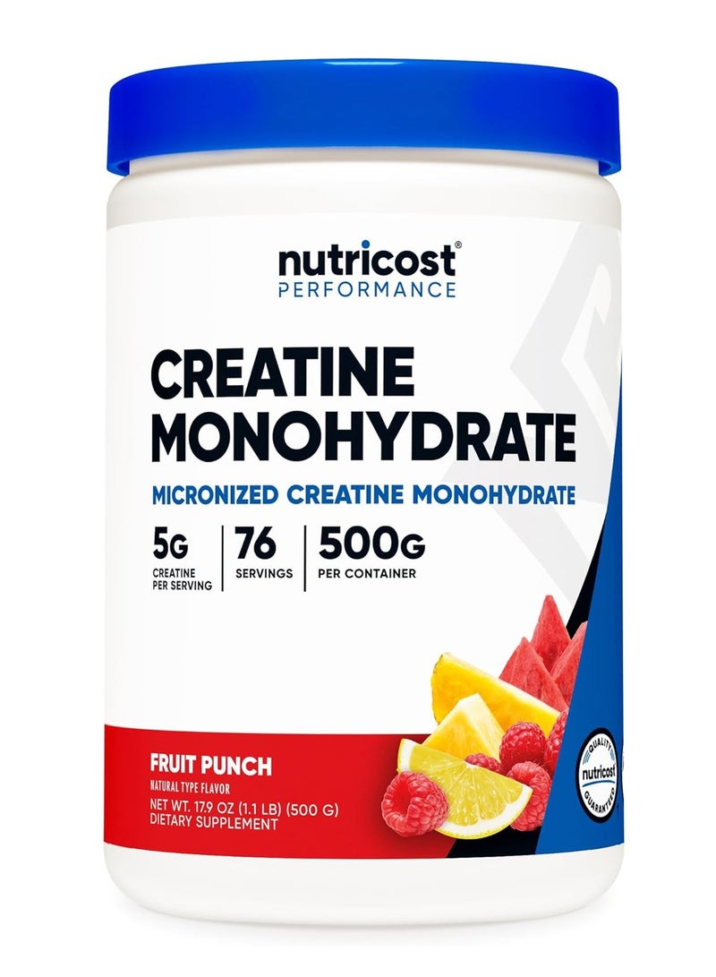 Nutricost Creatine Monohydrate Powder Fruit Punch 500g - Image 1