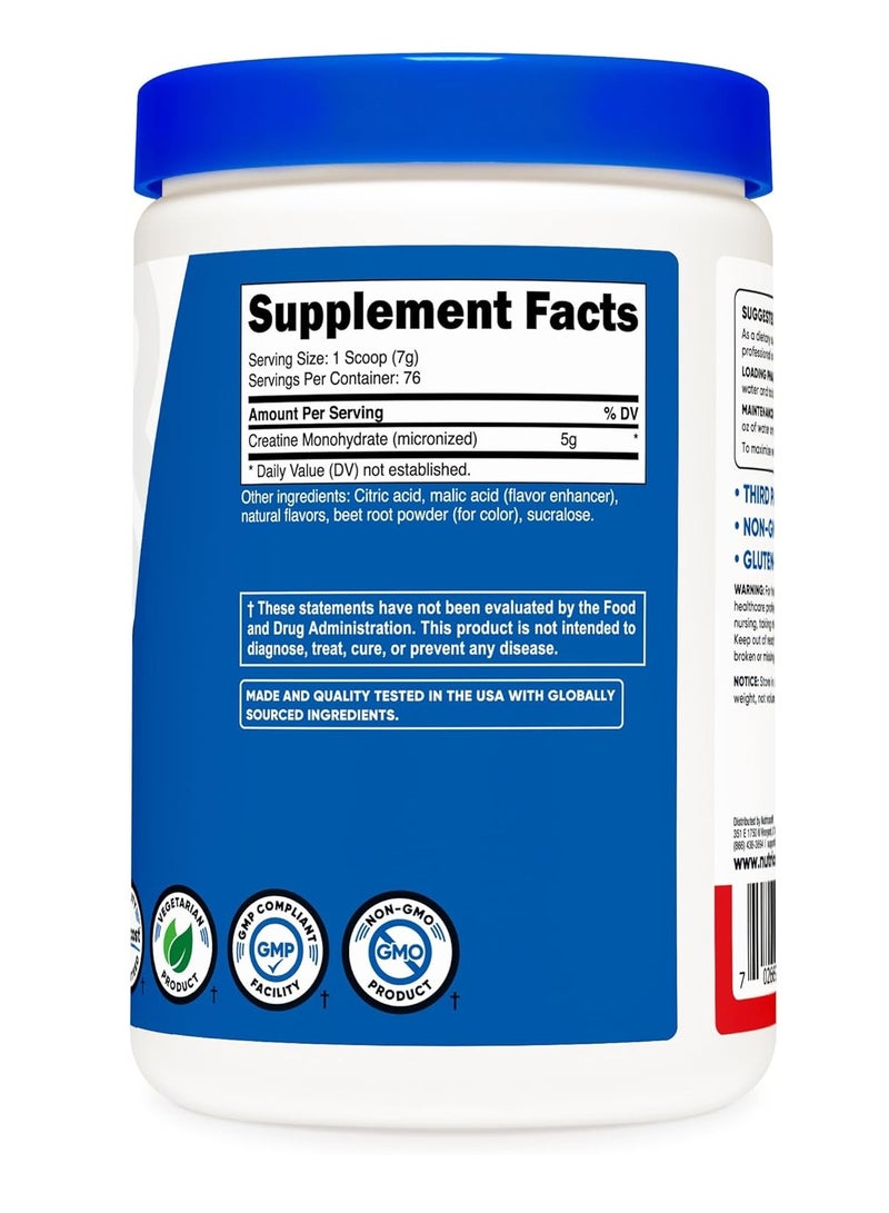 Nutricost Creatine Monohydrate Powder Fruit Punch 500g - Image 4