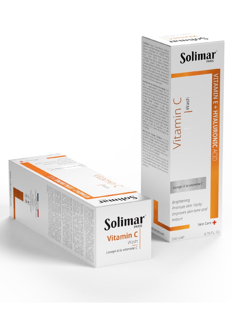 Solimar Paris Vitamin C Cleanser 200ml –Brightening, Anti-Dullness & Antioxidant Face Wash - Image 1