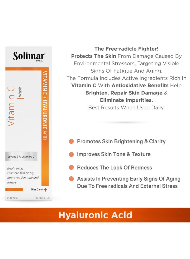 Solimar Paris Vitamin C Cleanser 200ml –Brightening, Anti-Dullness & Antioxidant Face Wash - Image 3