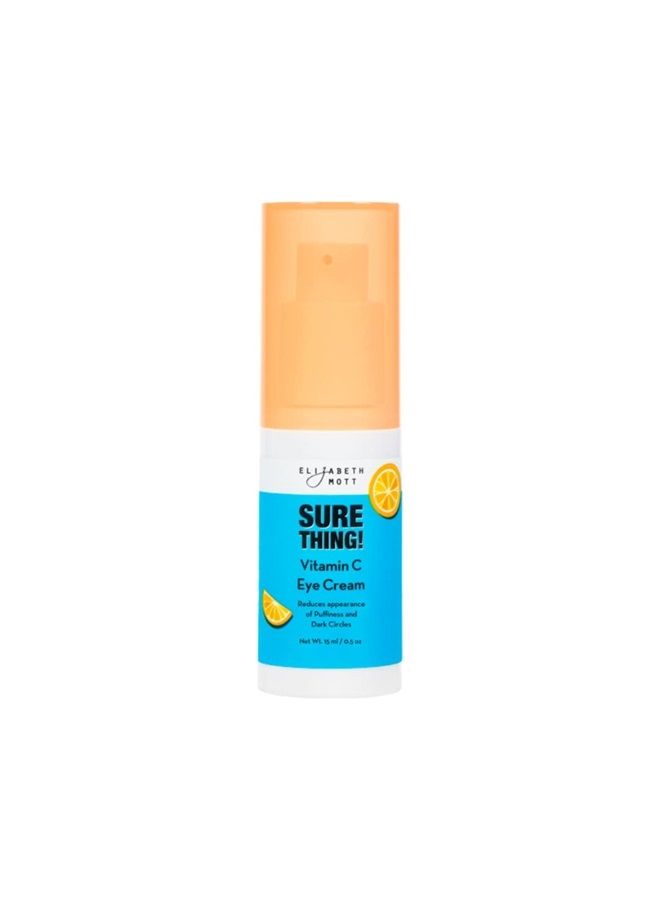 Elizabeth Mott Sure Thing! Vitamin C Hydrating Eye Cream - Cruelty Free Eye Cream for Dark Circles and Puffiness, Vegan, Fragrance-Free Skincare Product, 15 ml (0.5 oz) - Image 1