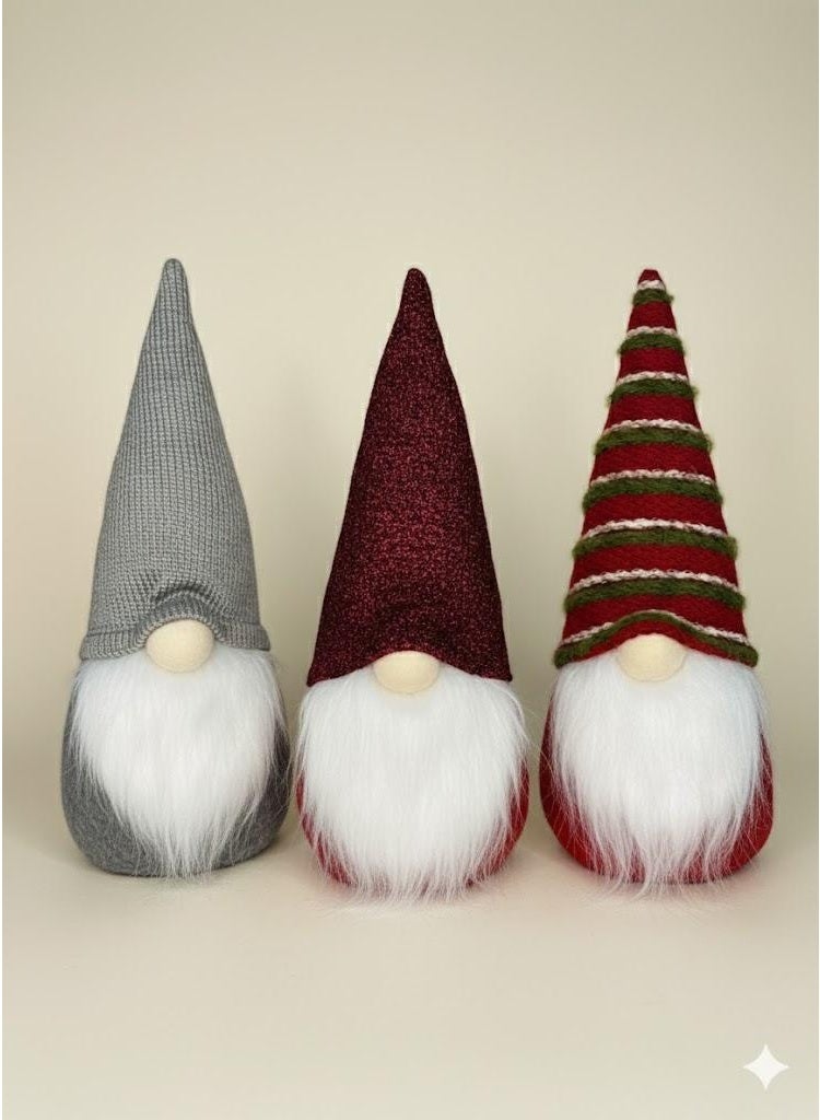 Burgundy Gnome Decorative Figurine with Hat - Image 2
