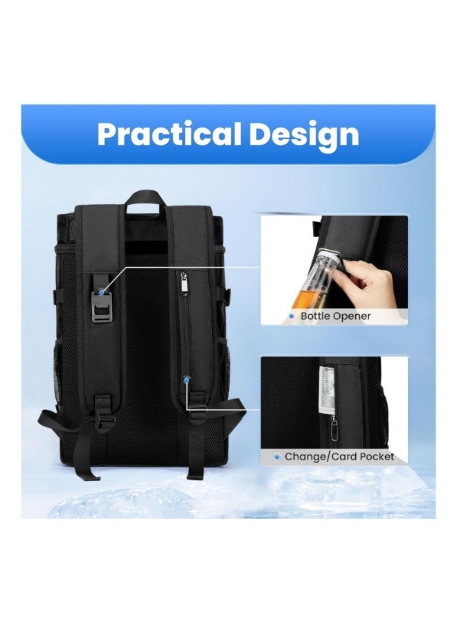 Dual Compartment Insulated Backpack Cooler, Leakproof Oxford Fabric Cooler Bag with Bottle Opener and Card Pocket, 12-Hour Cold Storage, Large Capacity for Drinks and Food - Image 4