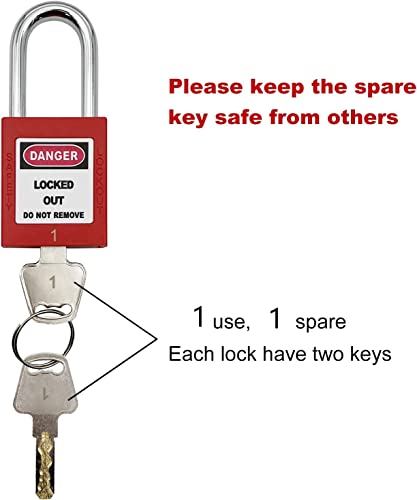 JOJOMARK Lockout Tagout Locks, Safety Padlocks, Loto Locks Keyed Differently Lock Out Tag Out Device Plastic - Image 2