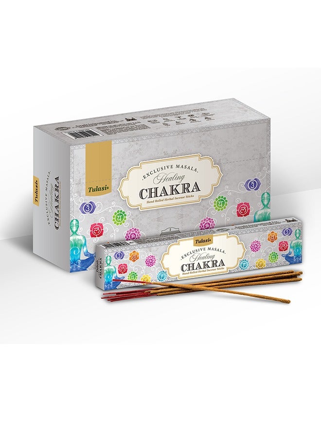 Tulasi Healing Chakra  15g  Masala Agarbathi Incense Pack of 12  - Image 1