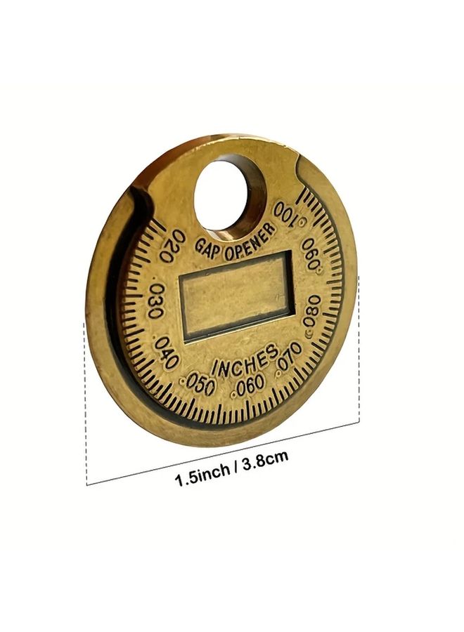 Bronze Golden Spark Plug Gap Gauge Tool 0 6 2 4mm Range Coin Type Metal - Image 2