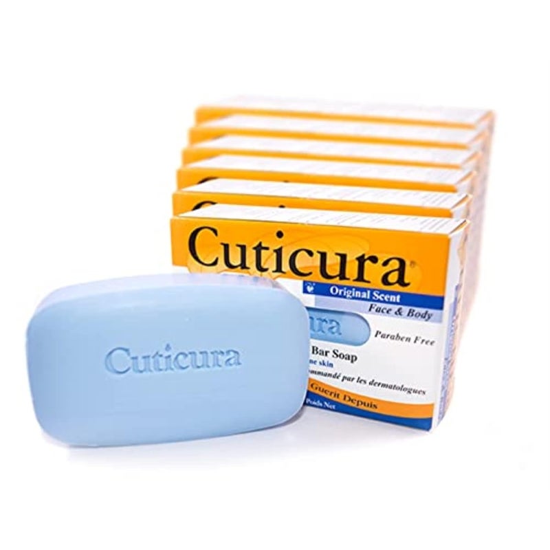 Cuticura Deep Cleansing Face and Body Soap ORIGINAL  Deep Cleansing Bar Soap for BlemishProne Skin 3 oz Pack of 6