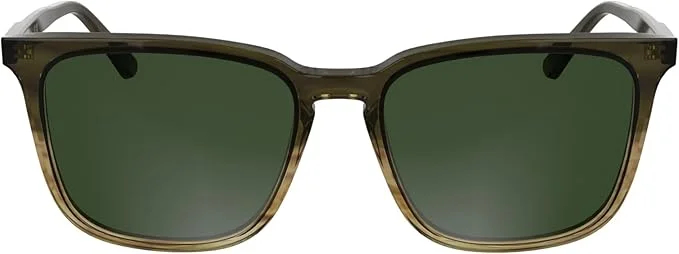 CALVIN KLEIN Calvin Klein Men's Sunglasses - Striped Khaki with Solid Dark Khaki Lens
