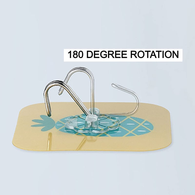 DITCAFOS Plastic ABS Stainless Steel Series Self Adhesive Bathroom Towel Utensil Rack Hanging Sticky Hook Sticker (Random Design & Color) (7.5x8.5 cm) - Image 3