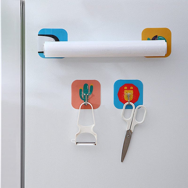 DITCAFOS Plastic ABS Stainless Steel Series Self Adhesive Bathroom Towel Utensil Rack Hanging Sticky Hook Sticker (Random Design & Color) (7.5x8.5 cm) - Image 4
