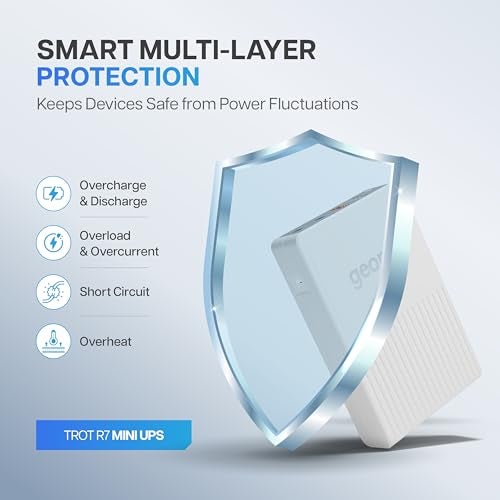 GEONIX Trot R7 Mini UPS Power Bank|Backup Upto 6 Hours|2x2000 mAh Battery|Supports 12V/2A,9V/2A,5V/2A Output|Power Backup for Wi-Fi Routers,CCTV Camera,Set-Top Box,Cordless Phone,Modem USB(White) - Image 5