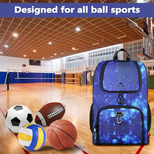 MATEIN Basketball Bag Sturdy Soccer Bag with Ball Holder Shoe Compartment Large Basketball Backpack for Training Equipment Water Resistant Sports Ball Backpack Fits Volleyball Football Colorful - Image 3
